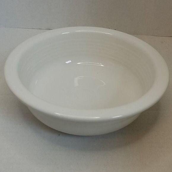 Fiestaware FIESTA Ceramic CLASSIC RIM Large Bowl Dish WHITE 40 OZ Container - Picture 6 of 7